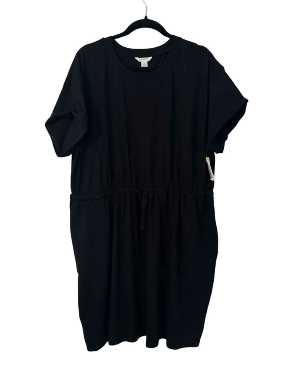 Caslon Women’s Short Sleeve Drawstring Waist Organic Cotton Dress Sz 1X NWOT